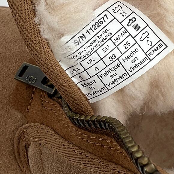 UGG Classic Neumel Zip Suede Platform Boots Chestnut Women’s Size 8 - Picture 8 of 9